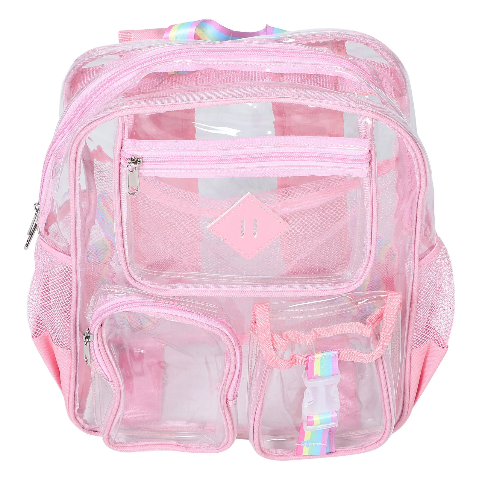 

Clear PVC Mini Backpack Stadium Bag Front Pocket Transparent Backpack Concert Sport Events Work Travel Small Clear Makeup Bag