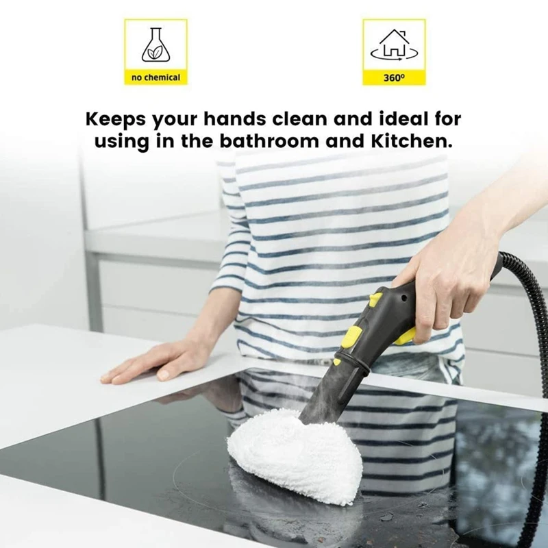 قماش من الألياف الدقيقة قابل للغسل (5 لفوهات الأرضية + 5 للفوهات اليدوية) لمنظفات البخار Karcher EasyFix SC2، SC3، SC4، SC5