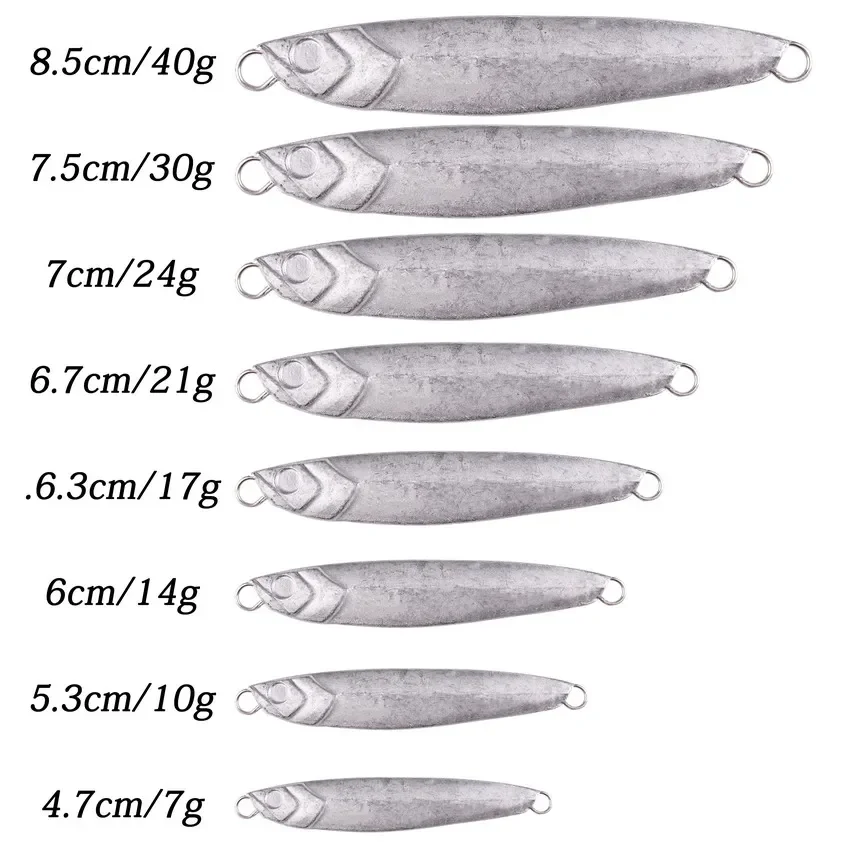 20 pz Metallo Vuoto Jig Esca Peso 7g-40g Traina Non Verniciato Corpo Esca Dura Bass Attrezzatura Da Pesca Alla Trota