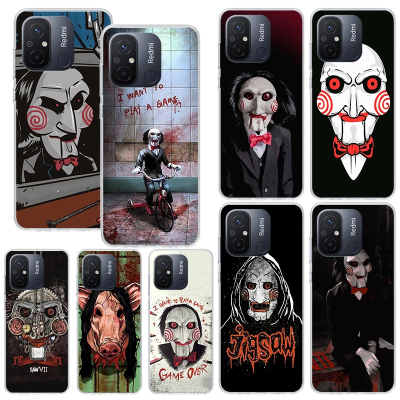 The Jigsaw Killer Horror Phone Case For Xiaomi Redmi 12C 12 10C 10A 10 9C 9A 9T 9 8A 8 7A 7 6A 6 Pro K70 K40 K20 Fundas Back Cov