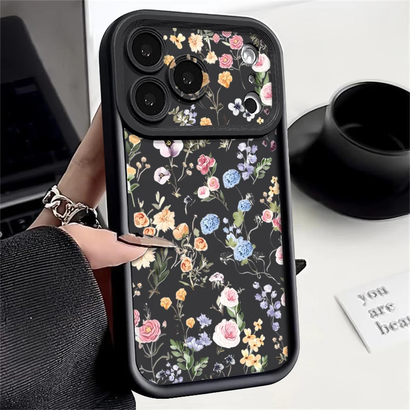 เคสโทรศัพท์ลายดอกไม้ สำหรับ iPhone 17 เคสสำหรับ iPhone Air 16 15 14 13 12 Pro Max 15 16 Pro 16e 11  วัสดุซิลิโคนนิ่ม