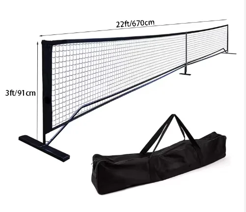 Customized Custom 22 FT Durable Metal Frame Pickleball Net Set Custom Logo 12 Holes Portable Indoor/Outdoor PE Net Training 1.5m
