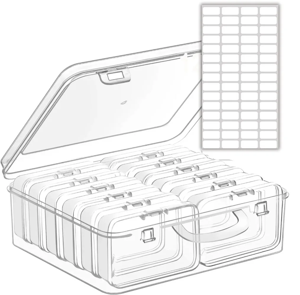 New Large 12/24 Slots Diamond Painting Storage Box Nail Art Jewelry Mosaic Storage Container, Multifunctional Storage Case