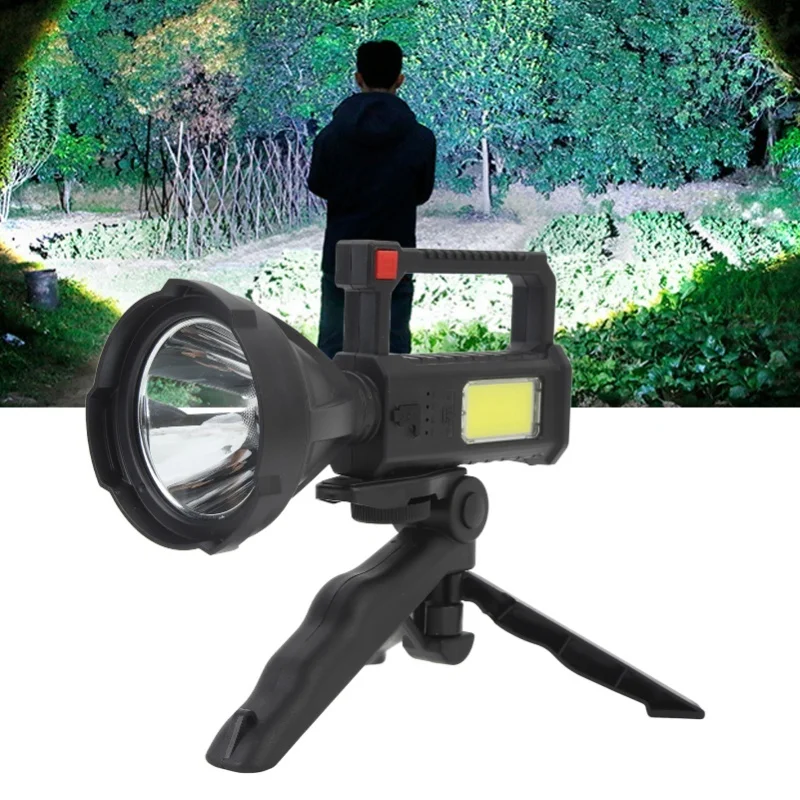 

Светодиодный прожектор, сильный яркий дальний свет, водонепроницаемый ручной прожектор, фонарик с многофункциональным кронштейном