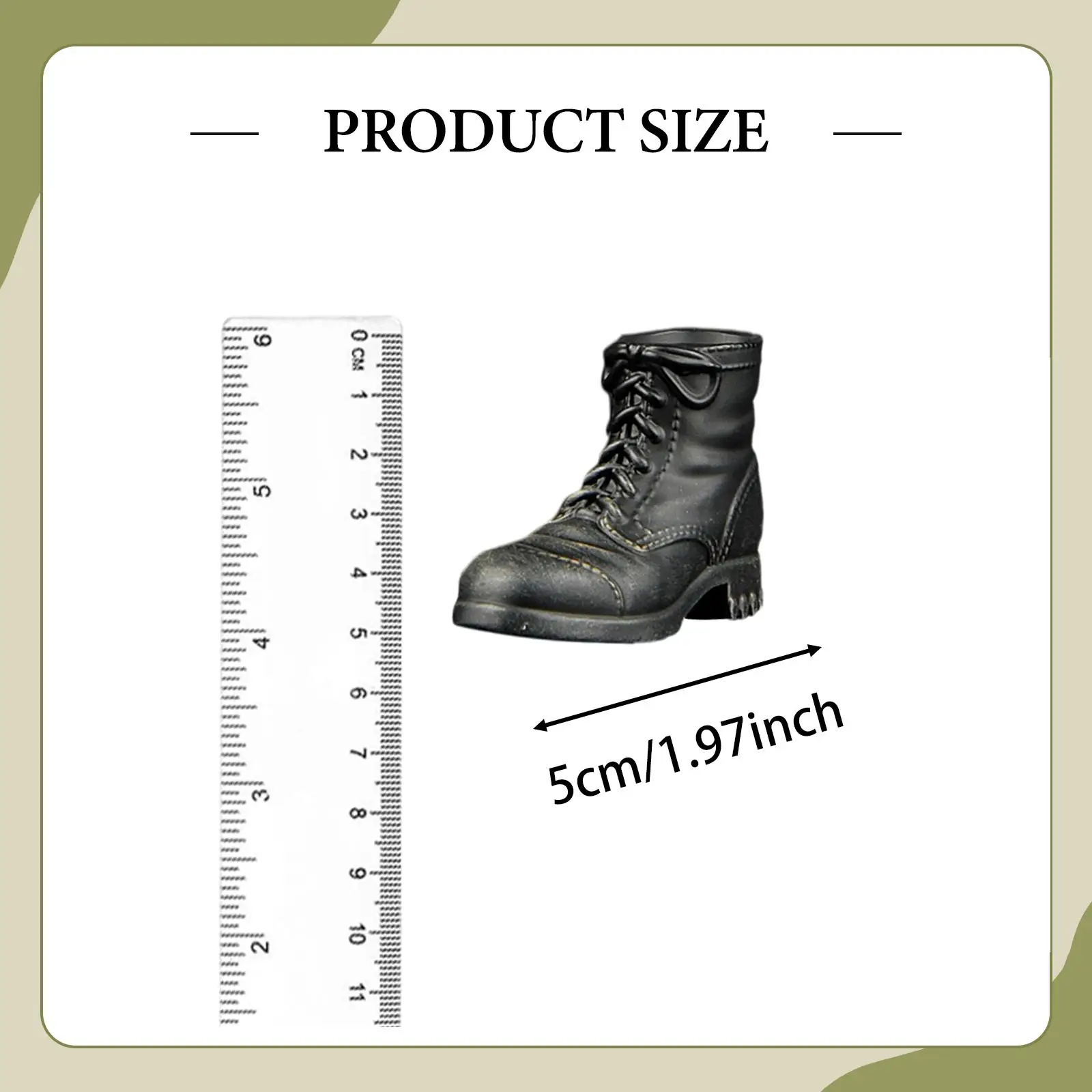 Vinyl Mini Doll Figure Boots for 1/6 Scale Action Figure Male Model Realistic Lace Up Ankle Shoes for 12 Inch Collection