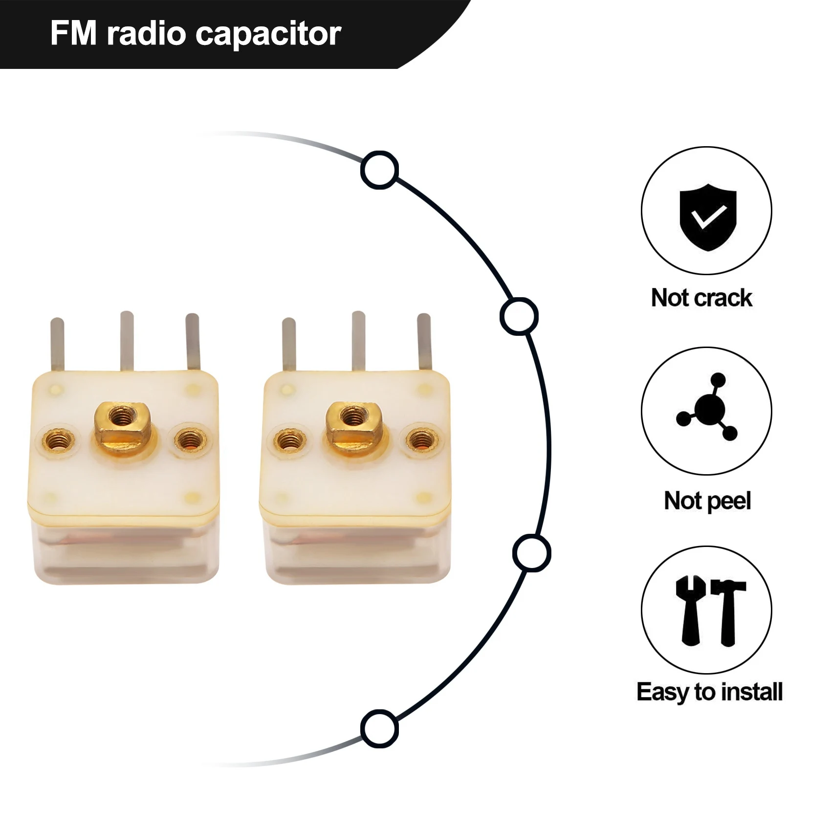 2 Pcs 223F Style Dual 20pF Variable Capacitor for FM Radio