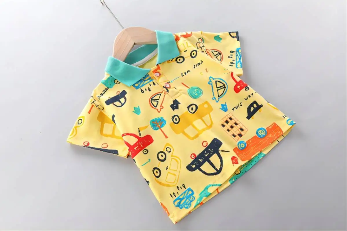 High-Quality Baby boys Polo Shirt + Handsome Denim Shorts 2-Piece Set Childs girls Clothing summer