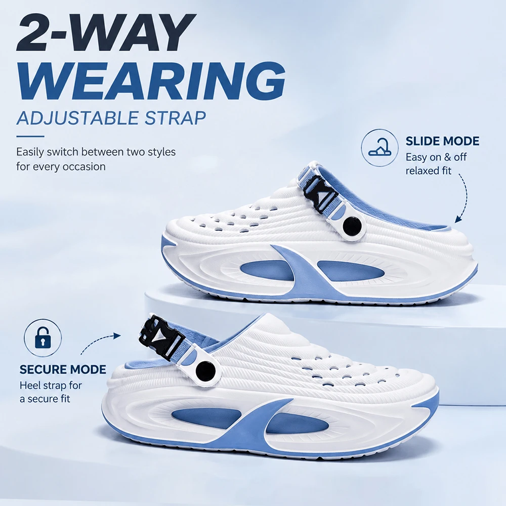 Men Fashion Thick Sole EVA Clogs Soft Lightweight Breathable Garden Shoes Non Slip Outdoor Beach Casual Slippers Slip On Sandals view 6