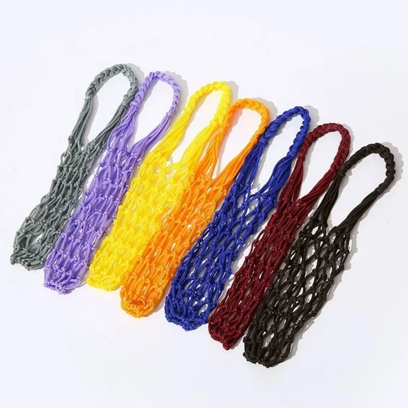 Handmade Woven Mesh Bag, Portable Cup Bottle Holder, Multi-purpose Mini Storage Tote Bag for Daily Use view 4
