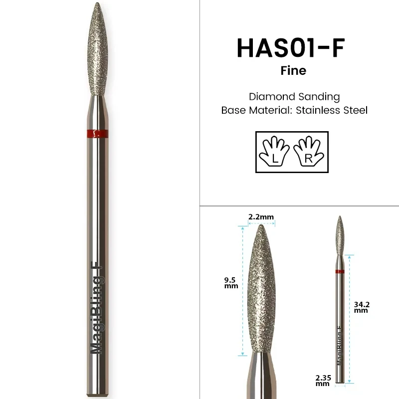 ダイヤモンドセラミックネイルドリルビット、マニキュア用ミリングカッター、左右回転式キューティクルファイル、バッファー、DIYネイルアクセサリーツール