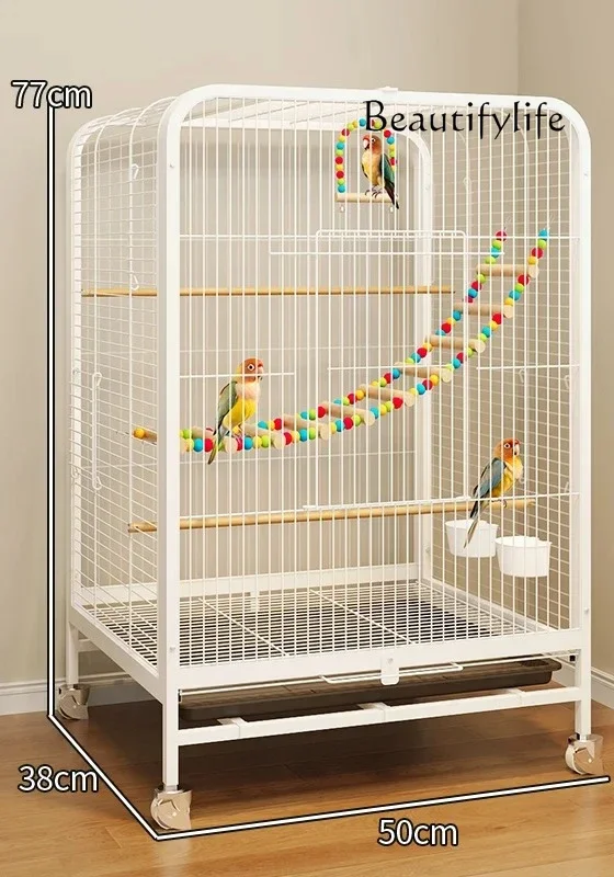 

Y Bird Cage Parrot Cage Household Large New Transparent Small Sun Tiger Skin Xuanfeng Luxury Villa Special Breeding Cage