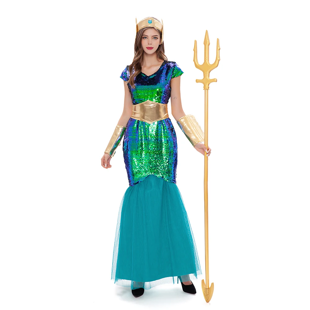 Neues Königinnen-Prinzessinnen-Kostüm Super Damen-Kostüme Erwachsenen-Meerjungfrauen-Prinzessinnen-Kostüm für Halloween Karneval Faschingskleidung – Detail 7