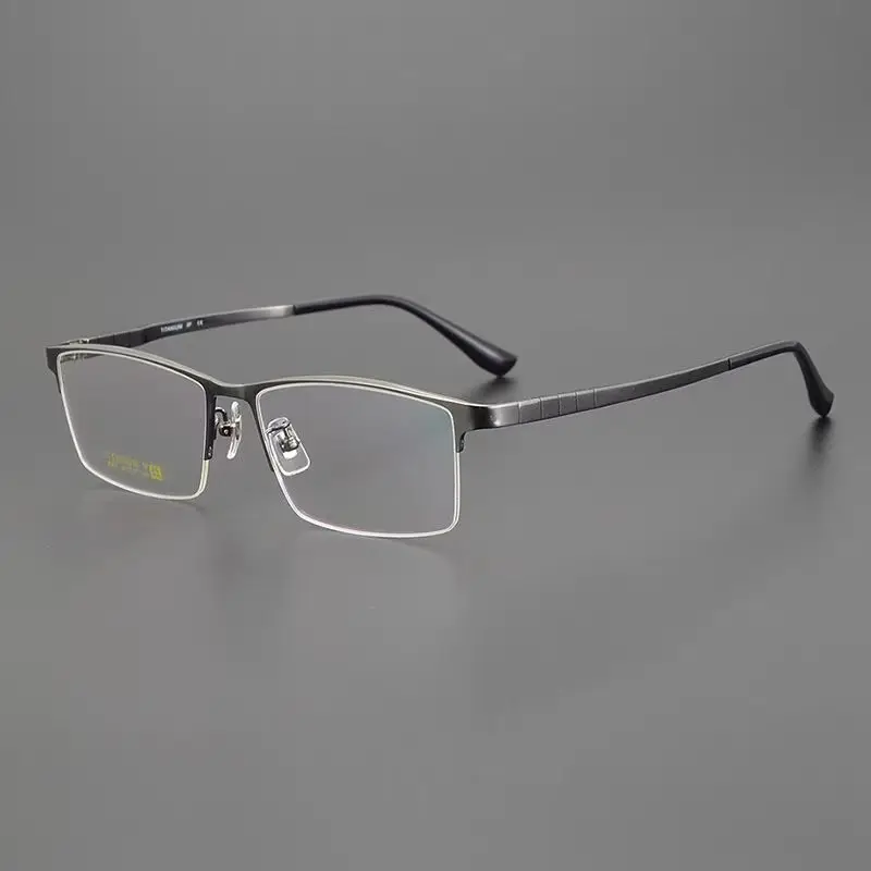 

155MM Ultralight Large Face Pure Titanium Glasses Frame Mens Half-frame Wide Faces Business Eyeglasses Blue Oversized Eyewear