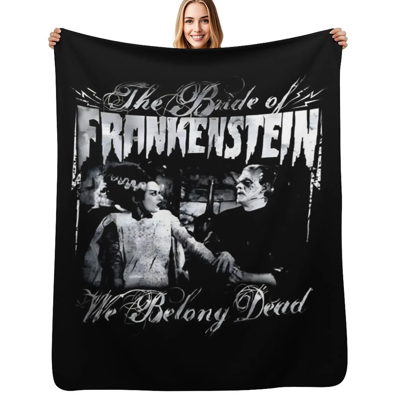 

Bride Of Frankenstein retro Throw Blanket Fashion Sofas Warm For Decorative Sofa Flannel Fabric Blankets