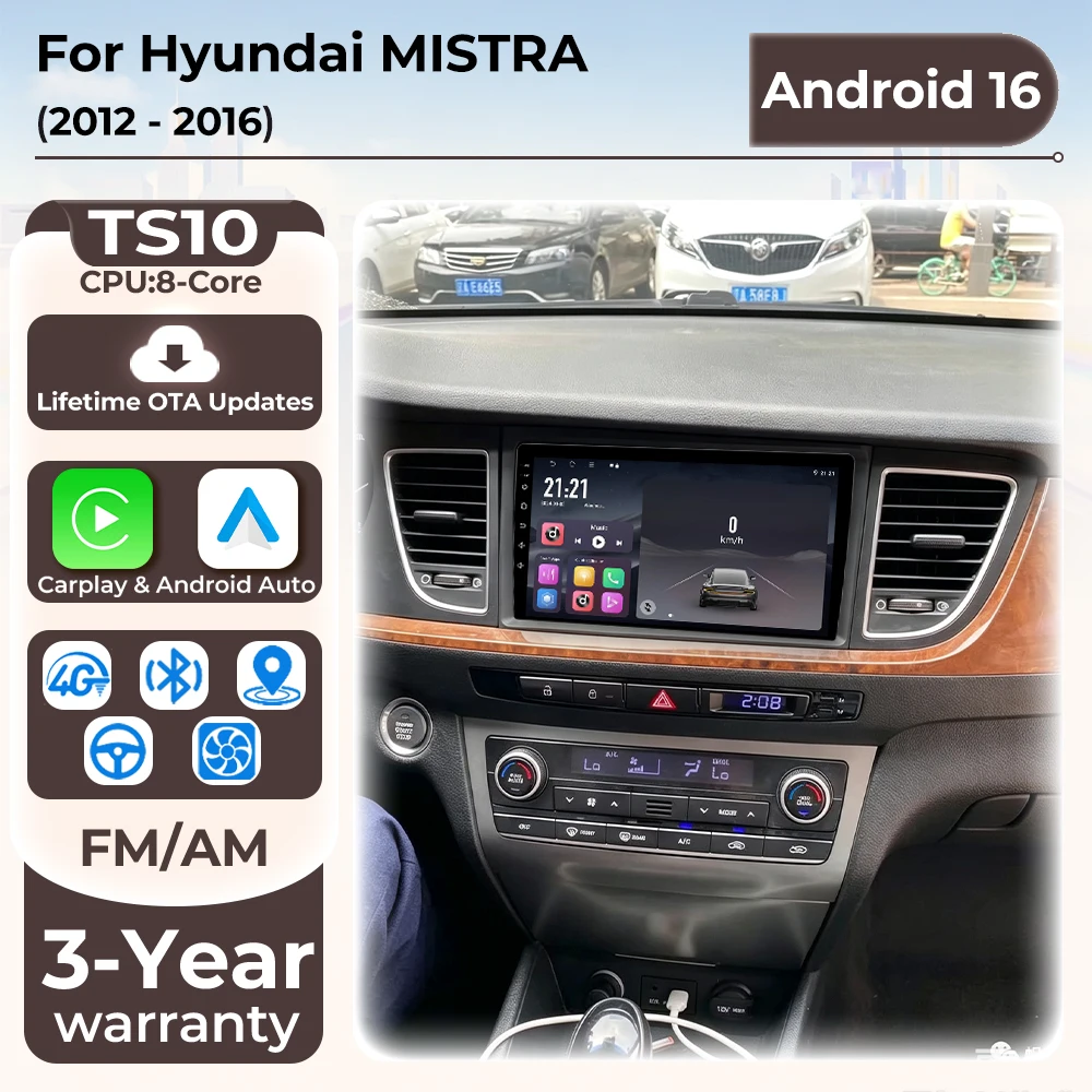 Car Radio Autoradio Carplay Android For Hyundai Mistra 2012 - 2016 GPS Navigation Video Multimedia Player Touch Screen Wifi DSP