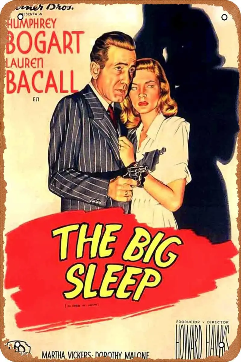 The Big Sleep-Movie Poster Tin Sign Vintage Style Movie Metal Sign 8x12Inches sign