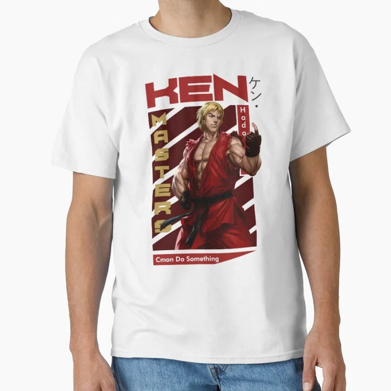 كين ماسترز Shoryuken 80s لعبة القتال الكلاسيكية ممر الشارع المقاتل هدية تي شيرت كبير الحجم بلايز أنيمي الجرافيك طباعة الملابس #2