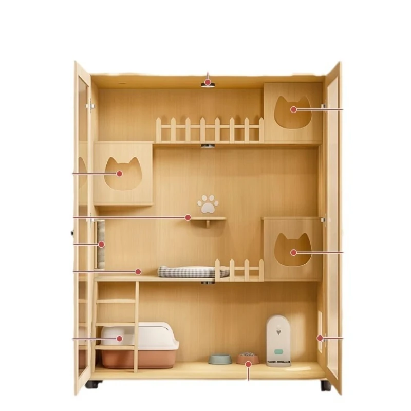 

Custom cat villa, household cat cabinet, wooden cat house cattery