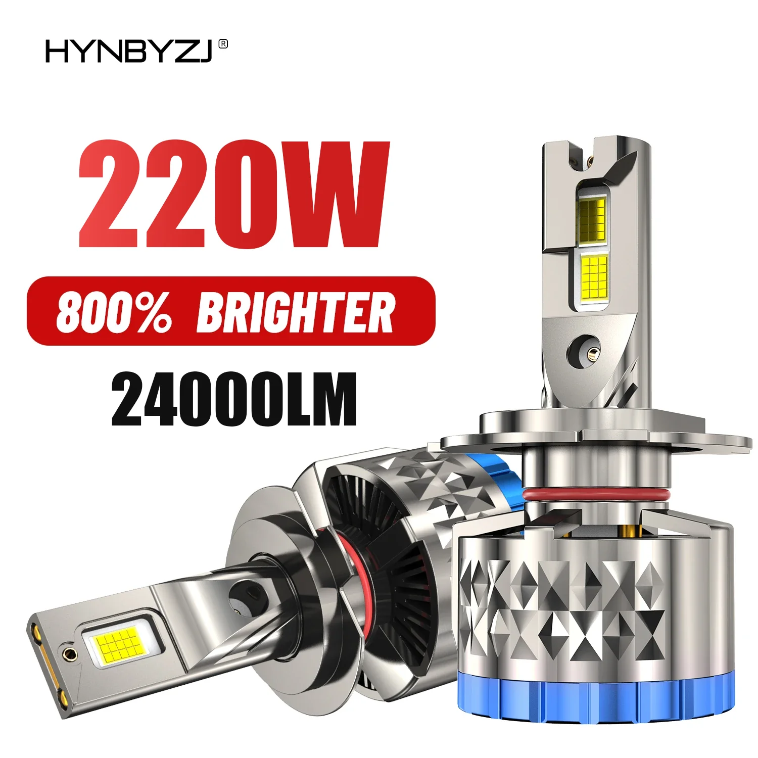 HYNBYZJ H4 LED H7 H11 Canbus Headlight High Power 220W CSP H1 H8 H9 9005 HB3 9006 HB4 9012 HIR2 Turbo Lamp 6000K White Car Light