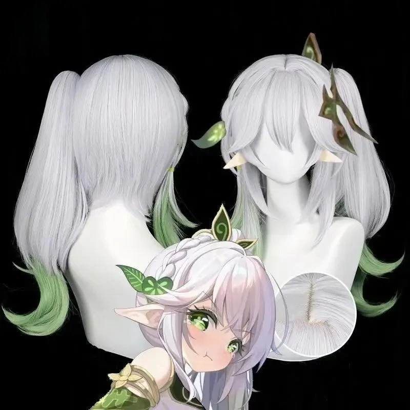 

Yuanshen Sumi Grass God Nasida Gradual Change Cos Wig Silicone Simulation Scalp Top Nasida Spot