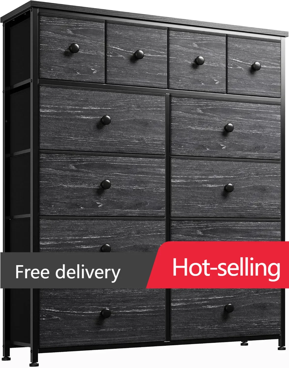 

Dresser for Bedroom with 12 Drawers Dressers & Chests of Drawers Black Dresser for Bedroom, Fabric Dresser, Black