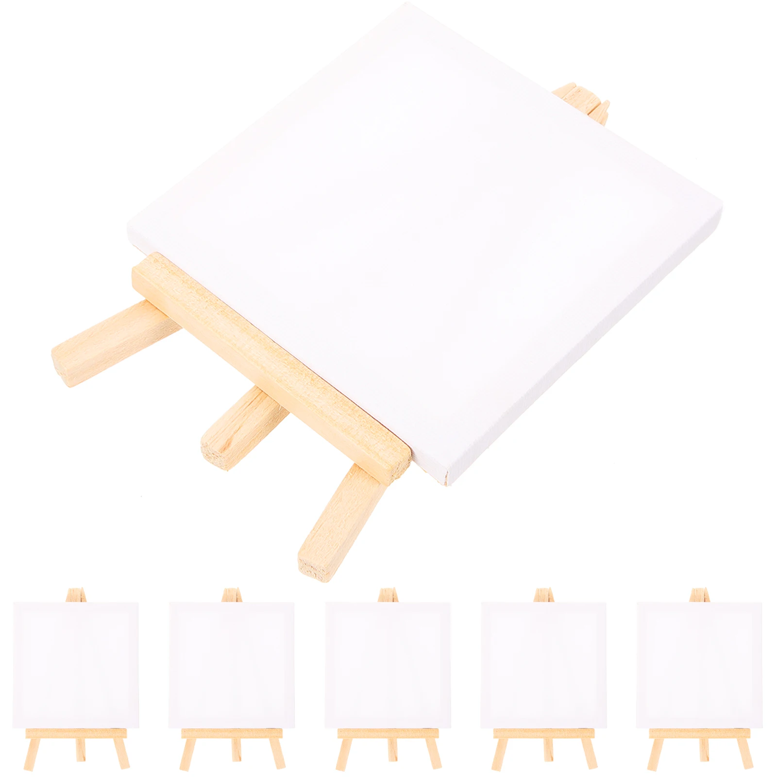 1 Satz Mini-Staffelei-Set aus Segeltuch, gedehnte Platten, kleiner Dreiecksständer zum Malen, weiß, für Kinder, Kunststudenten, DIY-Geschenke