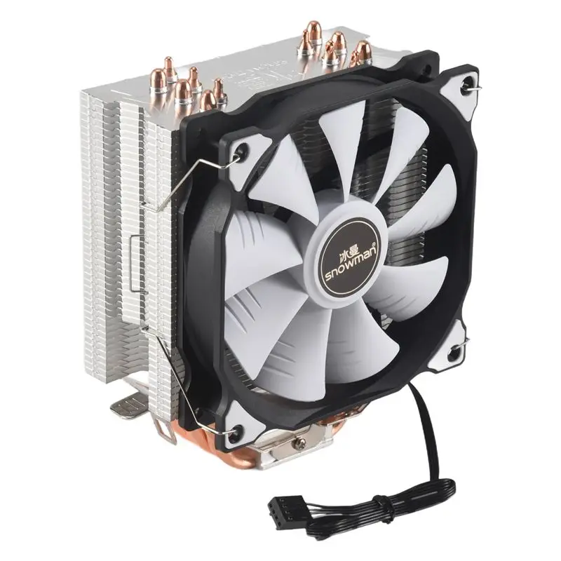 

SNOWMAN 4PIN CPU Cooler 6 Heatpipe Single Fan Cooling 12Cm Fan LGA775 1151 115X 1366 Support AMD