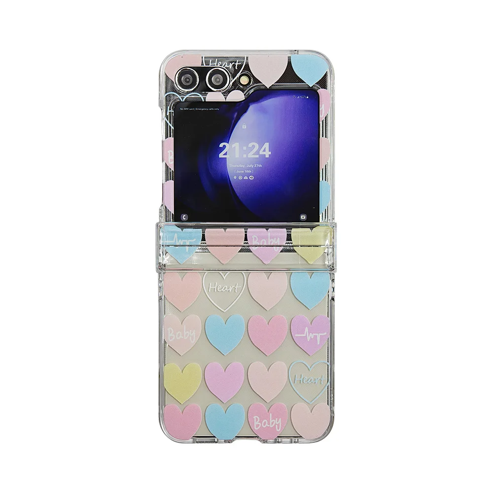 Милые разноцветные чехлы для телефонов с героями мультфильмов для Samsung Galaxy Z Flip 4 ZFlip 5 5G, мягкий прозрачный складной экран, чехол с подставкой