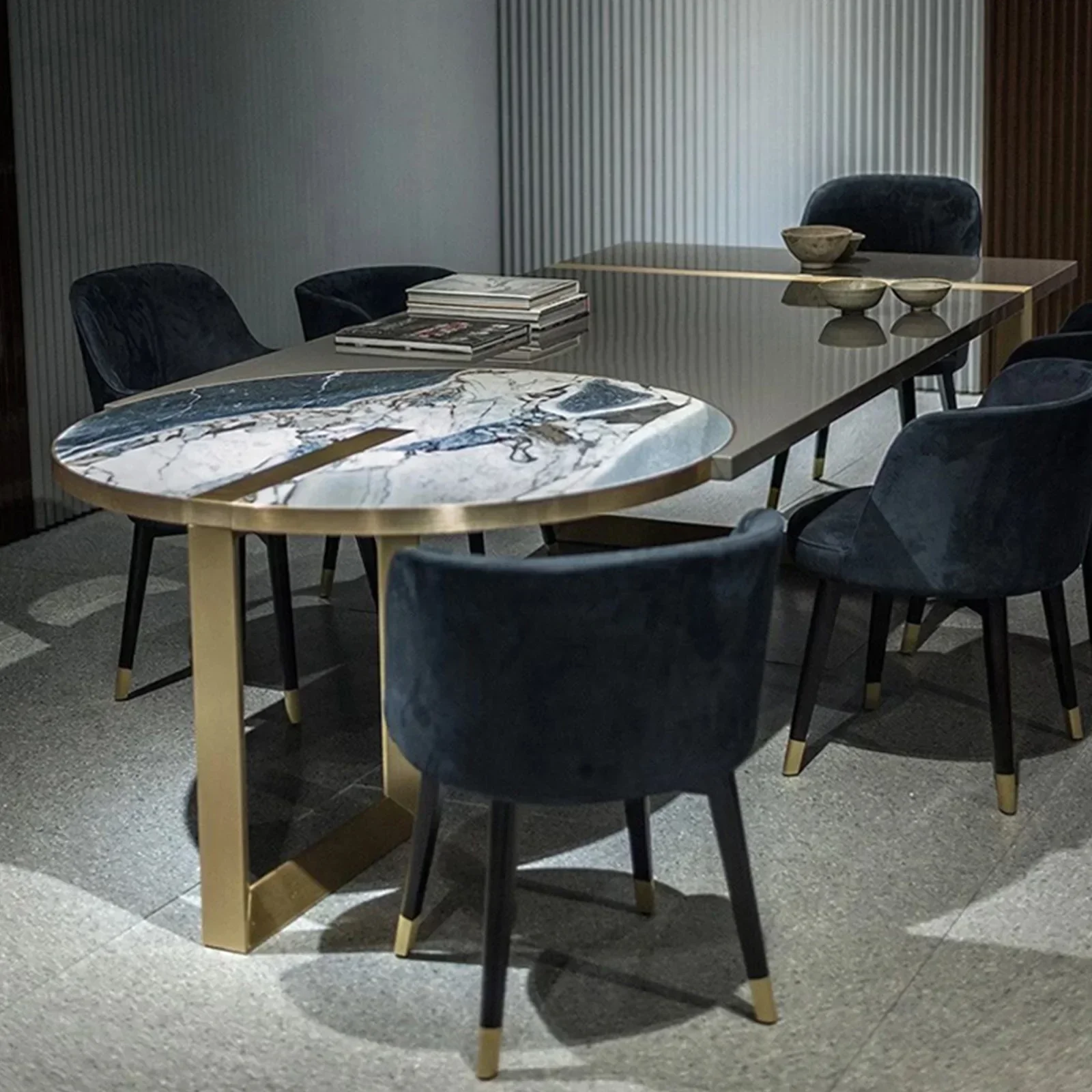 

for dining table light luxury marble modern minimalist circular large unit dining table