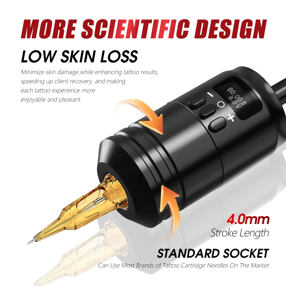 Ambition 1600mAh Wireless Tattoo Battery Grip Power RCA Interface 34mm Size For Rotary Tattoo Pen Gift 1pc Random Motor Machine