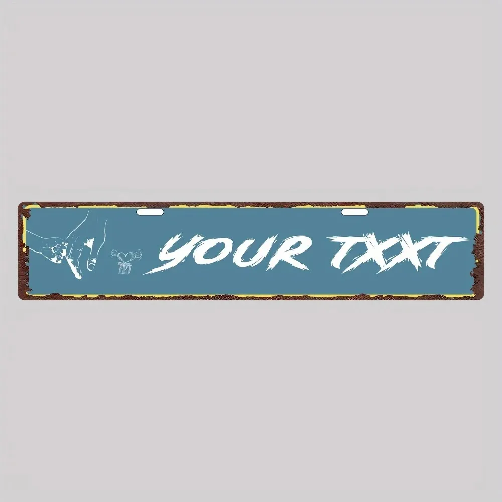 [CIFbuy][2D Flat] Custom Blue Love‑Theme Aluminum Street Sign,Personalized Wall Decor (Only For Decoration)