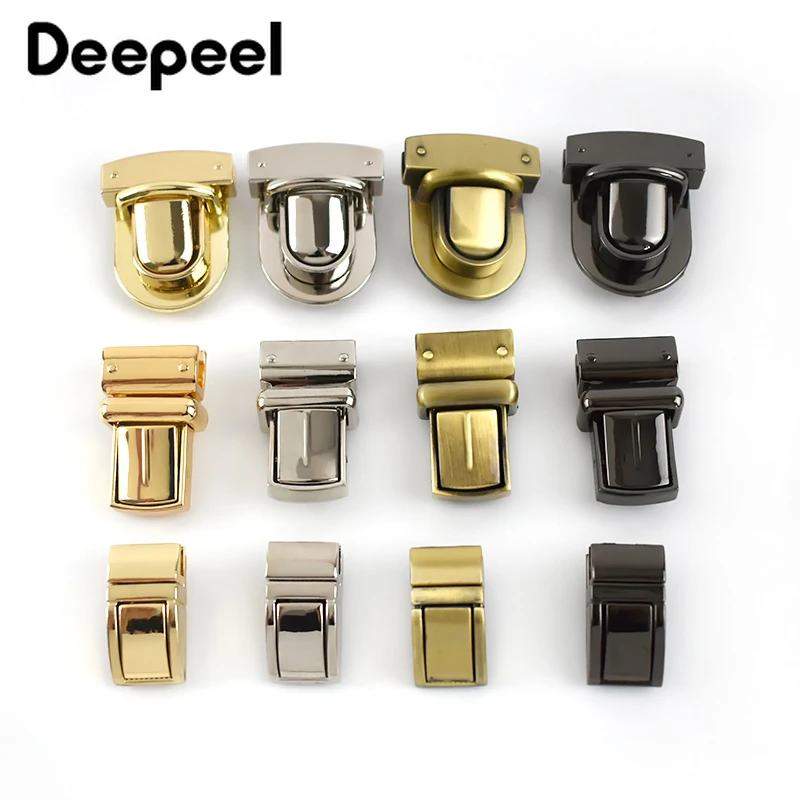 2/5Pcs Deepeel Twist Turn Lock Snap Metal Bag Locks Buckle for DIY Purse Clasp Replacement Repair Closure Hardware Accessories