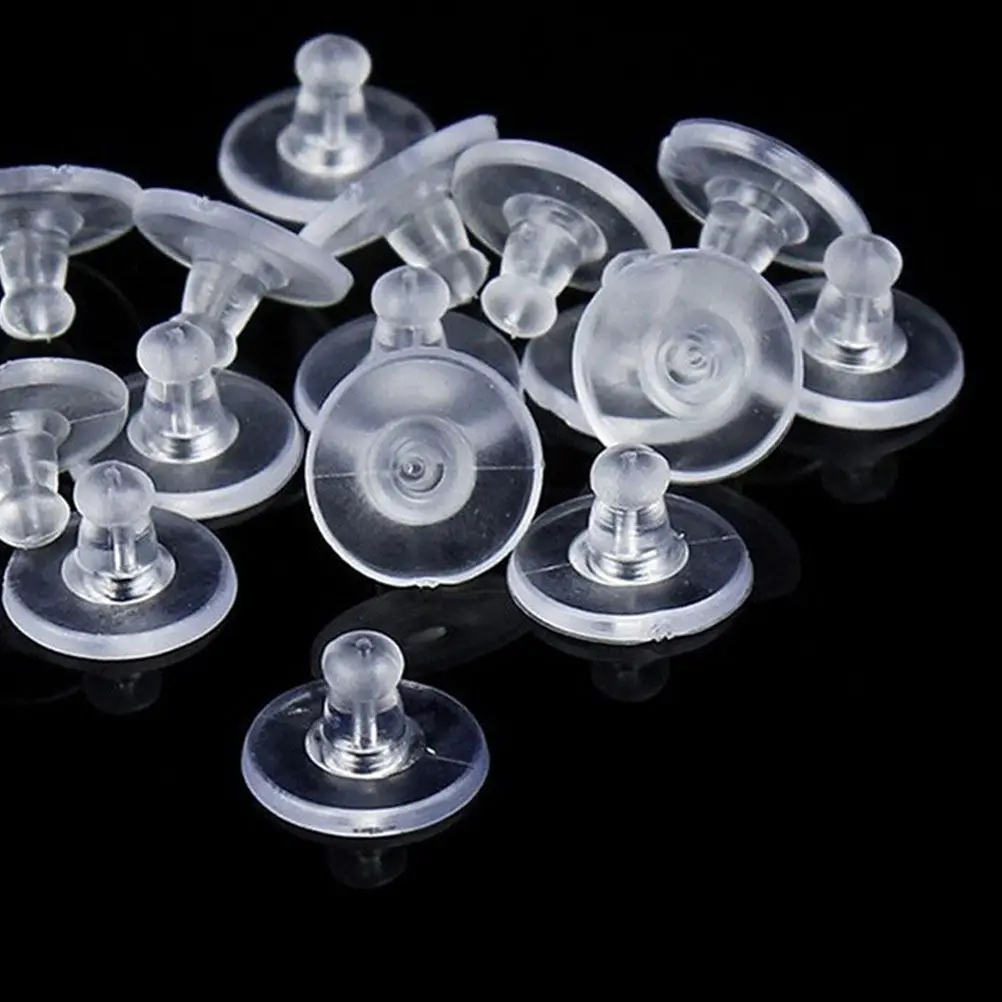 200Pcs Transparent Silicone Earring Backs Soft Comfortable Secure Fit Earring Stoppers Replacement for Lost Backs Works with