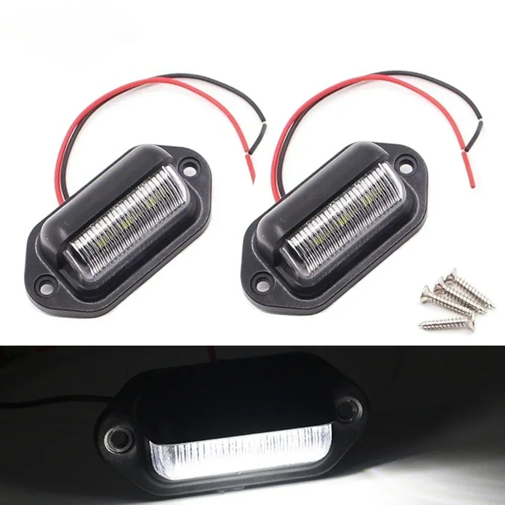 

2Pcs 12V 6 LED Car License Number Plate Light For SUV Auto RV Truck Trailer Tail Light License Plate Lights Lamp Car Accessories