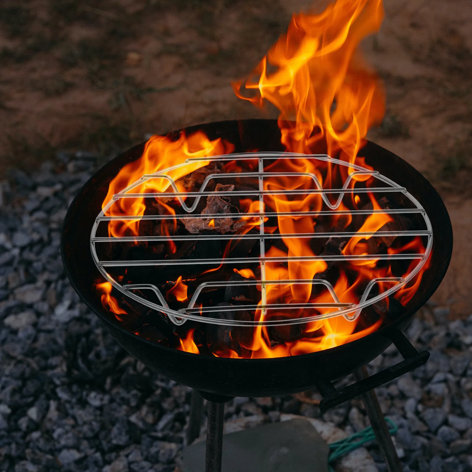 

Stainless Steel Round Bbq Grill Rack 20cm Dishwasher Safe Rust Resistant Meat Fish Vegetable Net for Grilling Seafood