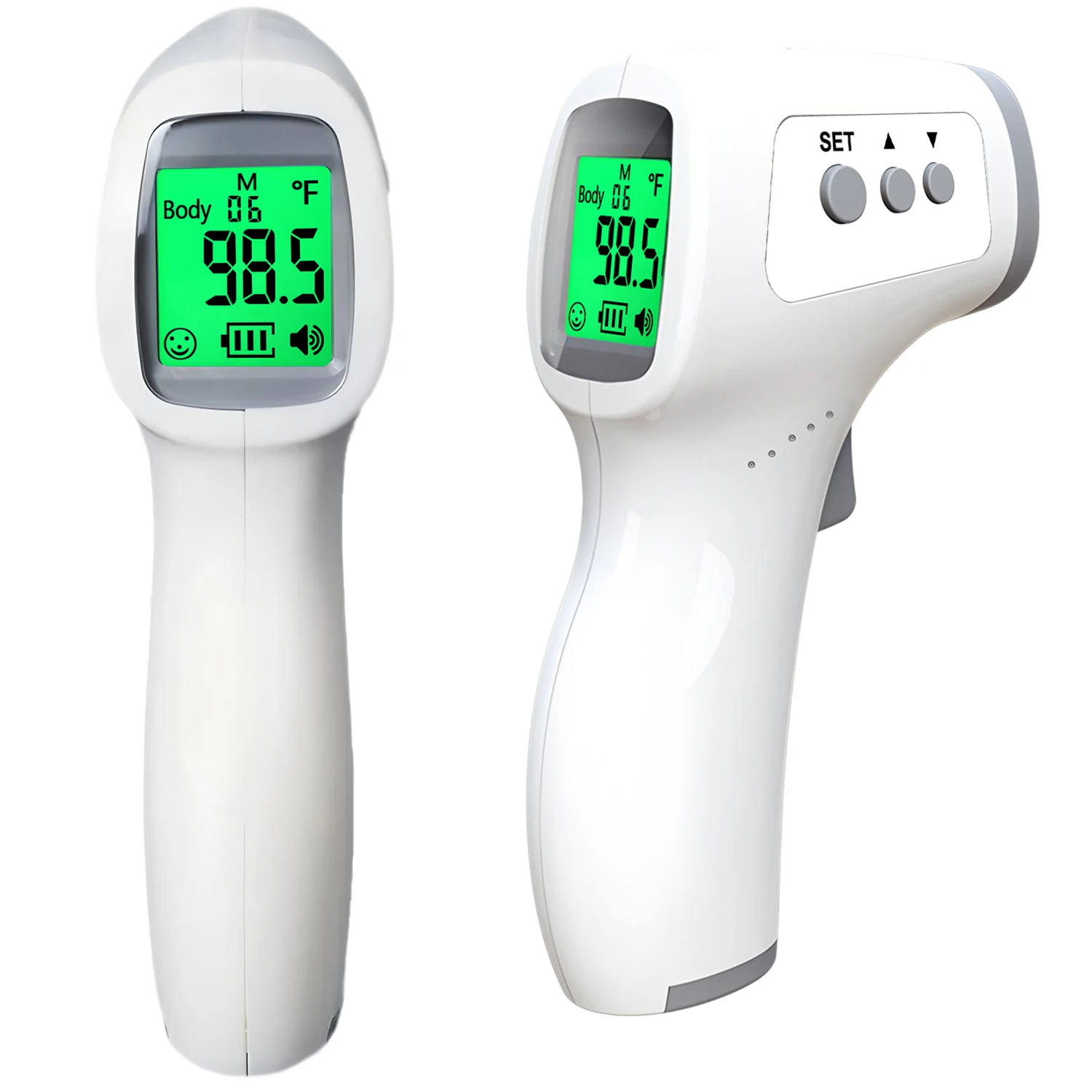 Termómetro corporal sin contacto, pantalla Digital de tres colores, termómetro para la frente, herramienta de medición de fiebre infrarroja para niños adultos