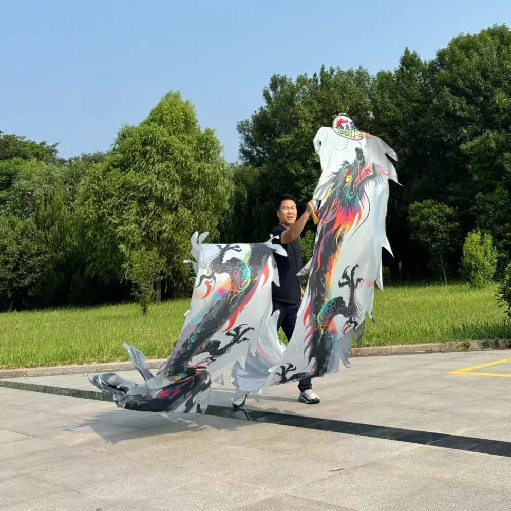 

Моющиеся аксессуары для фитнеса с хвостом дракона, 8 м, традиционная реквизит для выступлений, ширина 75 см (не включает голову)