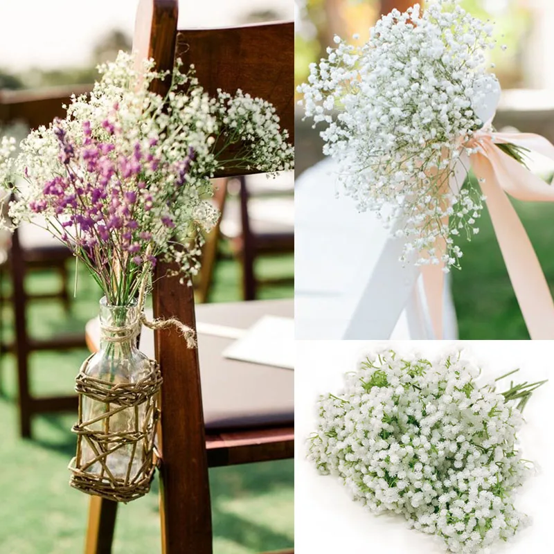 1pcs 52 cm white artificial gypsophila flower bouquet wedding birthday decoration home garden artificial flowers