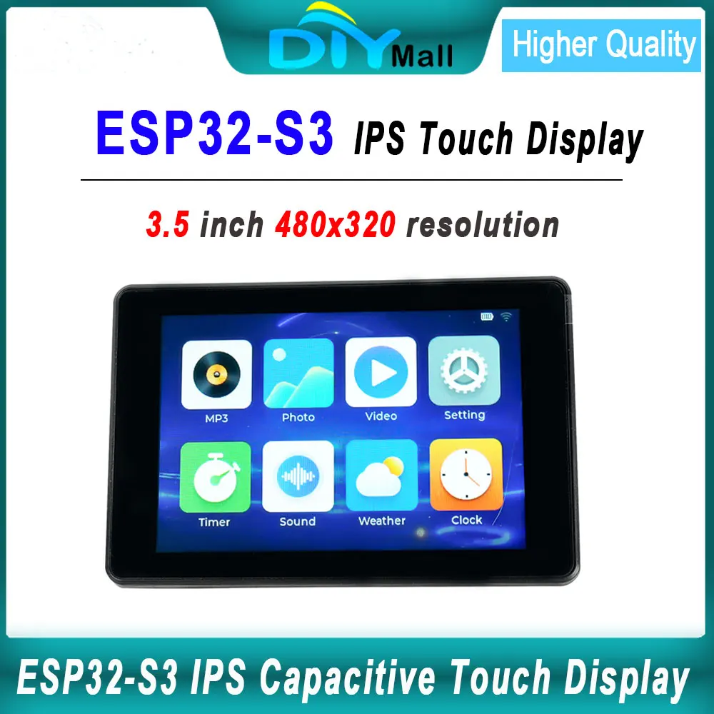 

ESP32-S3 3.5" IPS Capacitive Touch Display, 480x320, 16MB Flash 8MB PSRAM, WiFi Bluetooth, Arduino/LVGL Support, with Case