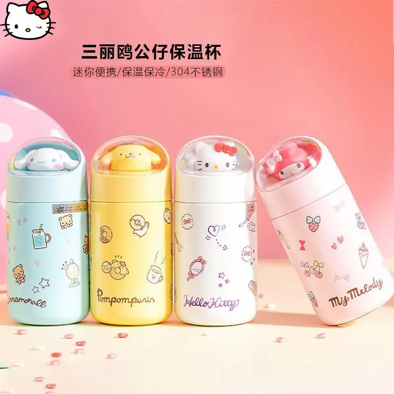 

Милая Sanrio Hello Kitty Kuromi Cinnamoroll My Melody, изоляционная чашка для воды, высокий внешний вид, мини-портативный стальной подарок 304