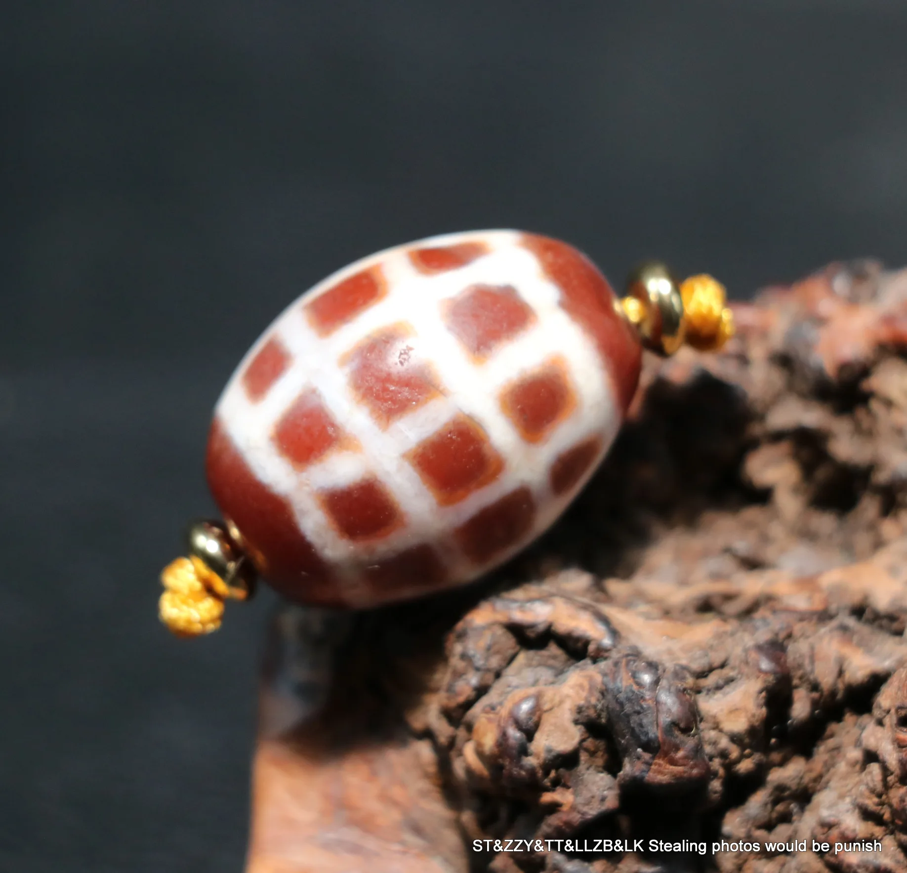 Ultra Energy Tibetan Old Red Agate Patina West Asia Style Cross Line Daluo dZi Bead Amulet 5A++ Timestown UPD210825A2