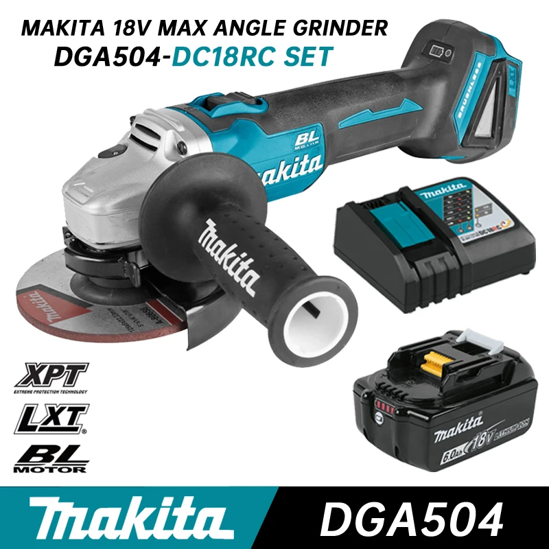 Makita DGA504 Angle Grinder With Lithium Battery Brushless Cordless 18V Lithium Battery 125mm Cut-Off Grinder Cutting Machine