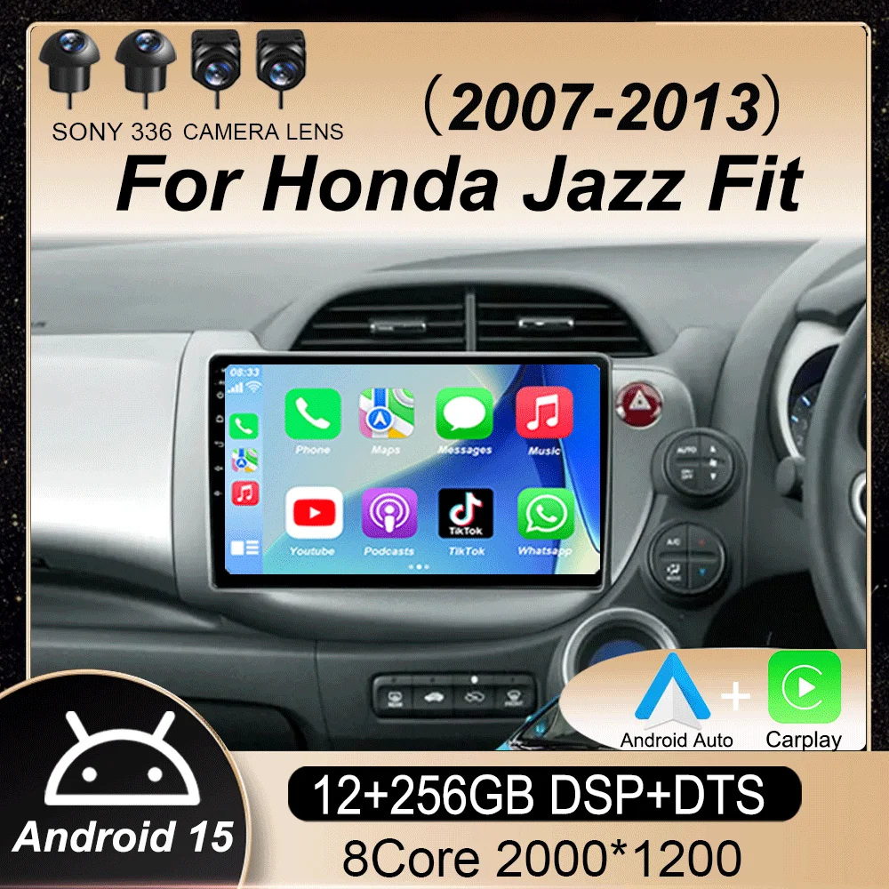 

Car Radio For Honda Jazz Fit 2007-2013 Android 15 RHD Stereo Multimedia Video Player Carplay Auto GPS Navigation 2din Head Unit