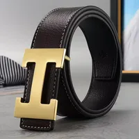 Classic Smooth Buckle Belt Men's Business Casual Letter Trendy Versatile D-Ring Belt Middle-Aged and Young Men's Belt 2