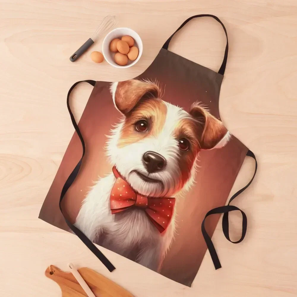Delantal Jack Russell Terrier en Pup-tastic Pic, cocina navideña, hogar y trabajo de cocina, delantal artístico para mujer