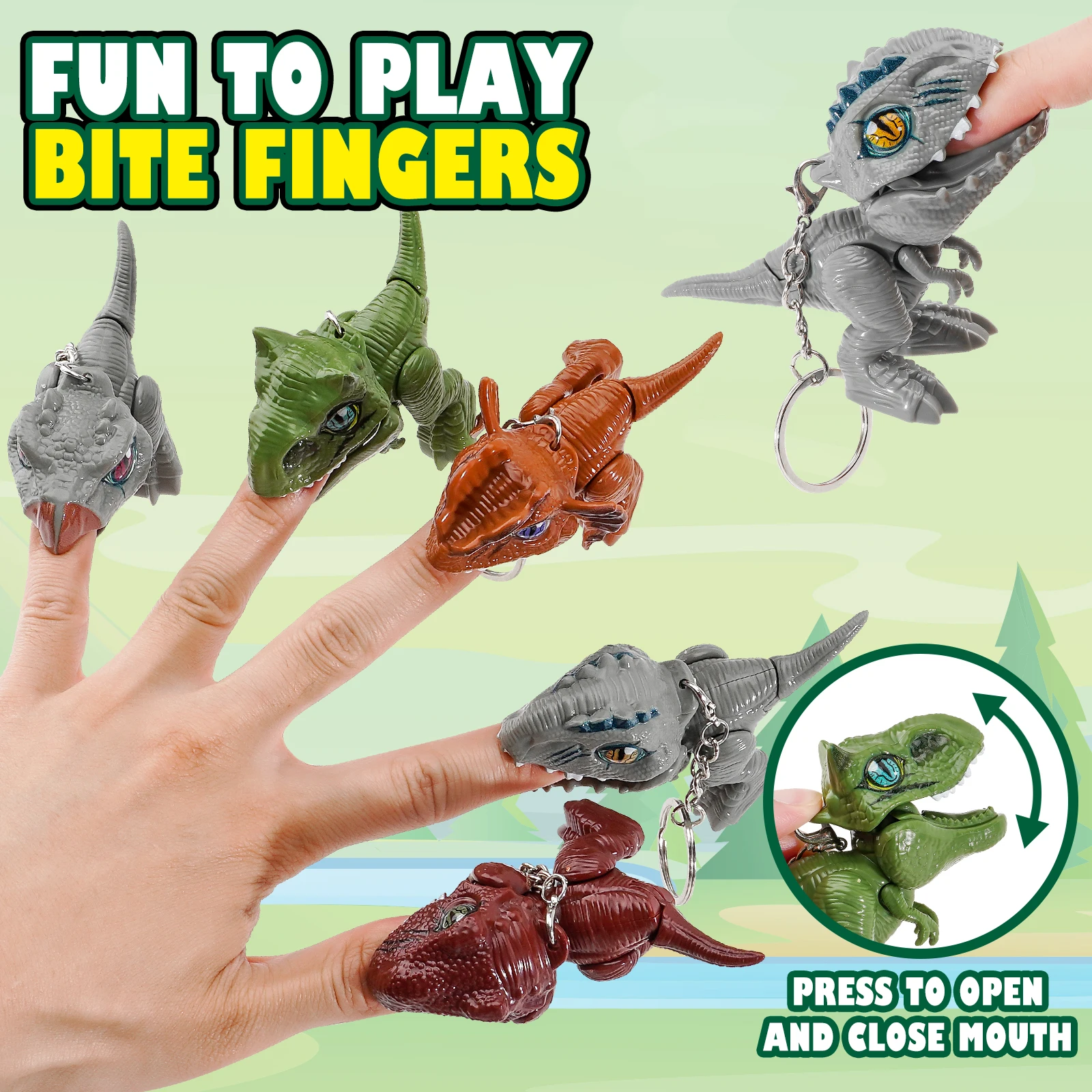 Bite Finger Dinosaur Keychain Backpack Pendant Exquisite Small Accessories Toy Pendant