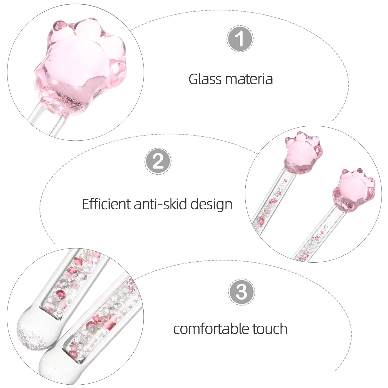 

2Pcs Elegant Glass Swizzle Sticks Versatile Utensil for Any Cup Size Suitable for Lemonade Floats Glass Swizzle Stick