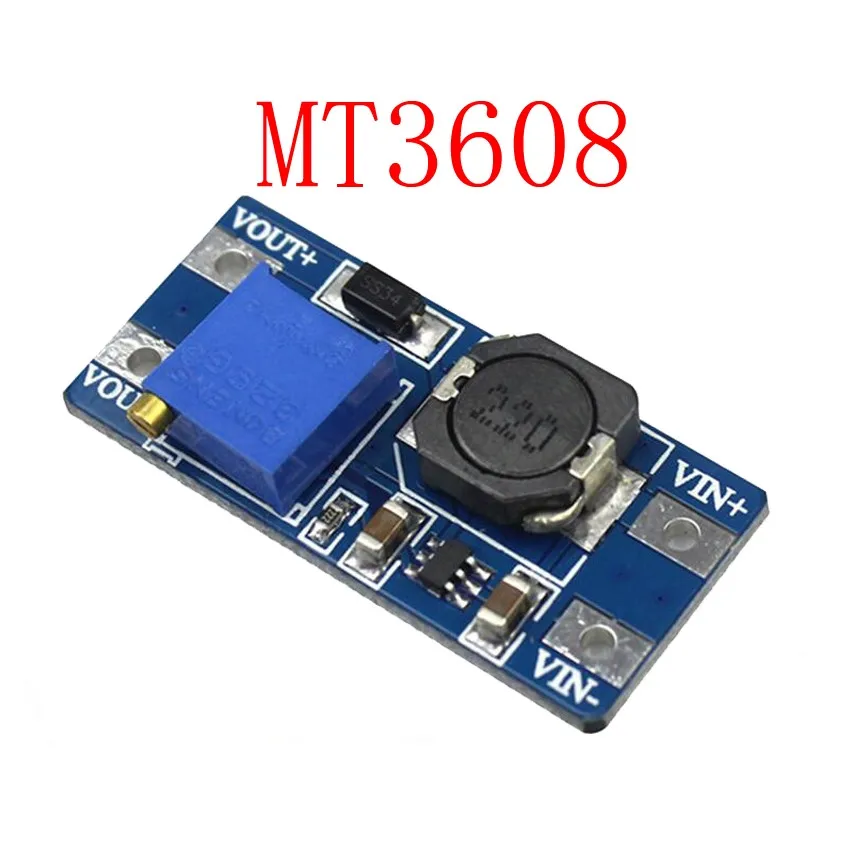 MT3608 DC-DC Adjustable Boost Module 2A Boost Plate Step Up Module with MICRO USB 2V-24V to 5V 9V 12V 28V