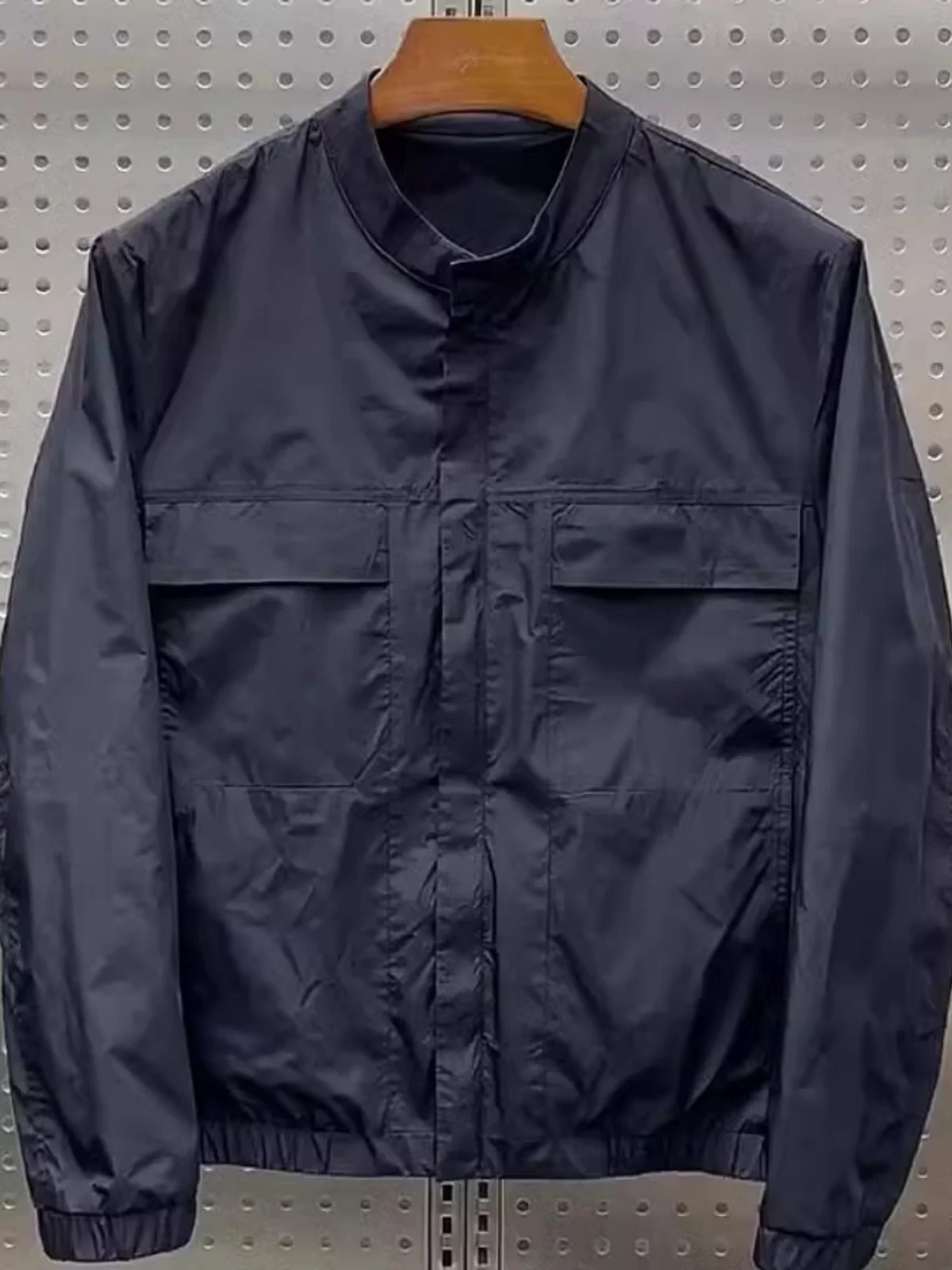 

Casual Slim Fit Workwear Jaet Pure Color Simple Collar Men's Outerwear Spring Autumn New Sle Versatile Leisure Baseball C...