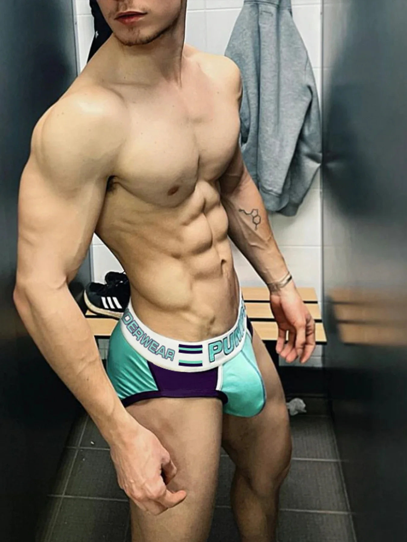 Men's Cotton Boxer Briefs Contrast-Color Low-Rise Athletic Fitness Underpants High-Stretch Sports Breathable Underwear for Men
